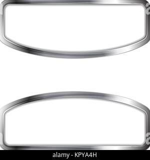 Abstract metal silver frame background Stock Photo