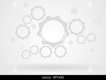 Abstract background with gears and icons. Technology design Stock Photo