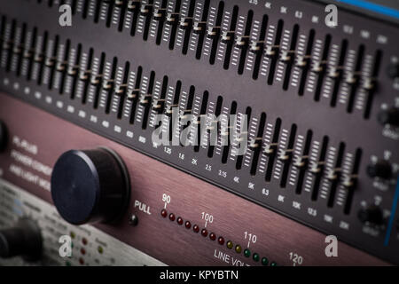 Buttons in sound studio Stock Photo