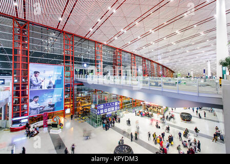 Beijing,China - Nov 28,2017:Interior view of Beijing capital international airport terminal No.3 Stock Photo