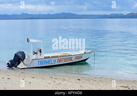 the boat of the Park, Nosy Tanikely, Madagascar Stock Photo