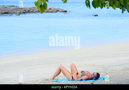 the beach of Nosy Tanikely National Park, Madagascar Stock Photo