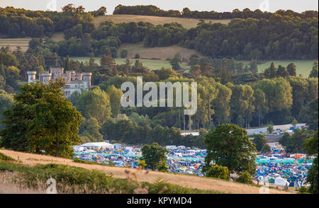 Eastnor Castle, Car Park, Camping, Tents, The Big Chill, 2006 Stock Photo