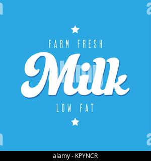 Farm fresh milk sign Stock Vector