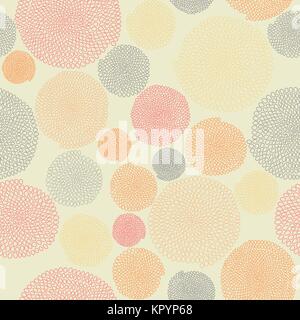 Stylized texture with arcs and circles. Seamless pattern. Bright colors. Hand drawn beads. Round elements. Colorful background for decoration or print Stock Vector