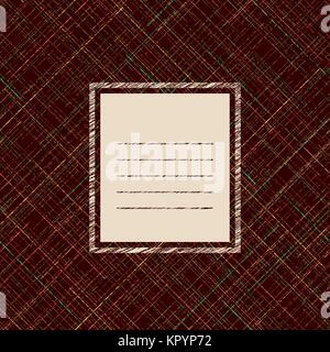 Card template. Copy space for text. Diagonal grunge texture. Pattern fills. Abstract random lines. Checkered. Simple design for flyer, invitation or p Stock Vector