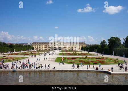 Schonbrunn Palace, imperial summer Baroque residence and garden, city of Vienna, Austria, Europe Stock Photo