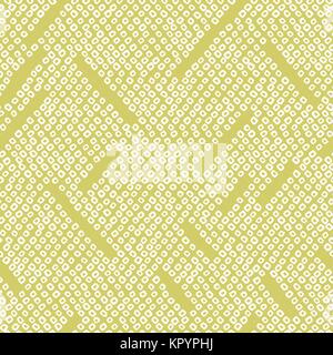Abstract seamless pattern. Japanese Shibori motif. Geometric background. Classic japanese dyeing technique. Bright yellow asian backdrop. For wallpape Stock Vector