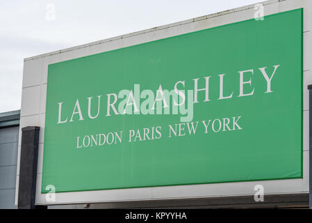 Northampton, UK - Oct 26, 2017: View of a Laura Ashley Logo in Nene Valley Retail Park. Stock Photo