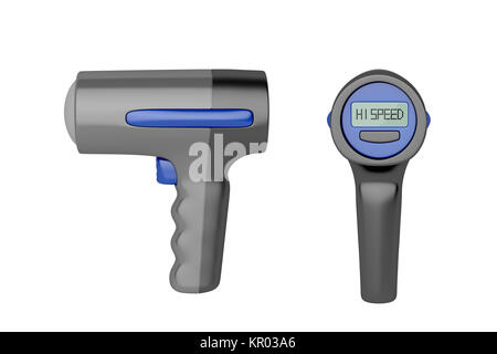 Side and back view of radar gun Stock Photo