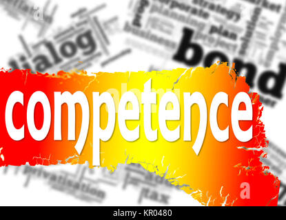 Word cloud with competence word Stock Photo
