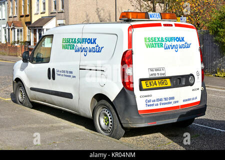 Essex and Suffolk water supply company part of Northumbrian Water Group Vauxhall Combo van parked in residential street Brentwood Essex England UK Stock Photo
