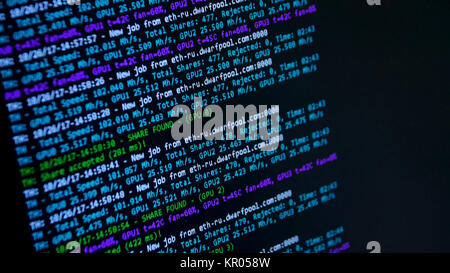 Computer code data. Mobile app developer. Abstract source code background. Computer program preview. PHP syntax highlighted. Programming code on computer screen. Source code close up Stock Photo