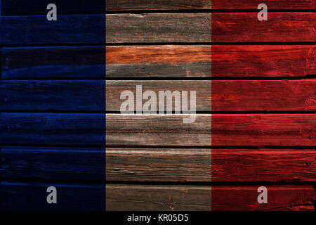 Flag of France on wood Stock Photo