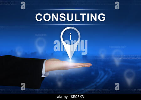 consulting button on blurred background Stock Photo