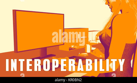 Interoperability Concept Course Stock Photo