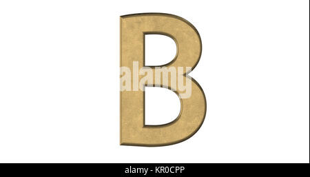 3d rendering of the letter B in brushed metal on a white isolated background Stock Photo