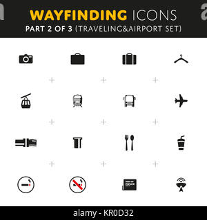 Vector Wayfinding Icons Set Stock Photo
