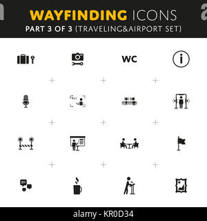 Vector Wayfinding Icons Set Stock Photo