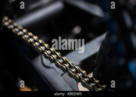 Motorcycle chain detail Stock Photo