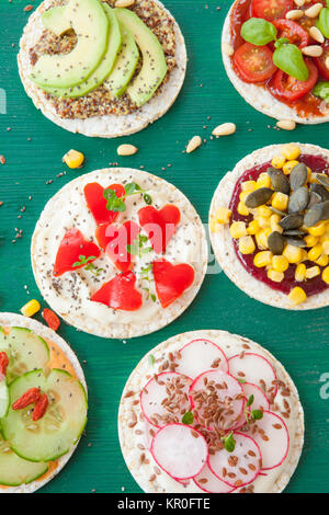 rice cakes with colorful lining Stock Photo