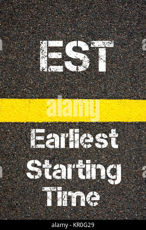 Business Acronym EST Earliest Starting Time Stock Photo