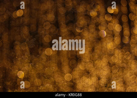 Blured yellow lights in the dark scene Stock Photo