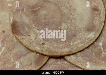 Close up ham slices background Stock Photo