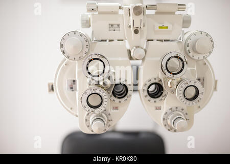 Phoropter, ophthalmic testing device machine Stock Photo