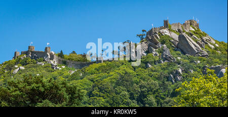 Moorish Castle on a summer morning, Sintra, Portugal. Stock Photo