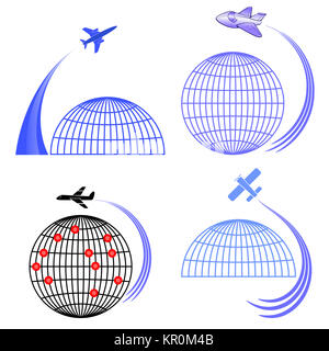 Set of Airplane Icons Isolated Stock Photo