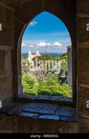 Internal part of Sao Jorge Castle Stock Photo