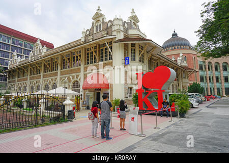 View of the Kuala Lumpur City Gallery building and the I Love (Heart) KL near Merdeka Square in Kuala Lumpur, Malaysia Stock Photo