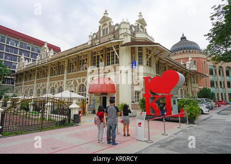 View of the Kuala Lumpur City Gallery building and the I Love (Heart) KL near Merdeka Square in Kuala Lumpur, Malaysia Stock Photo