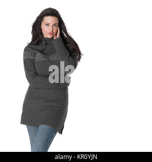 Thick white jumper Stock Photo - Alamy