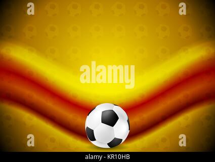 Orange soccer football background with red wave Stock Photo