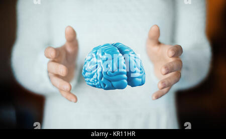 Human brain on hand, think, tumor, ideas Stock Photo