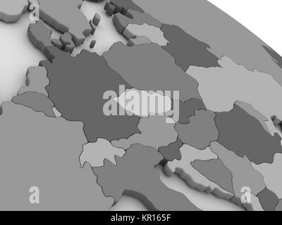 Central Europe countries political map with national borders. Gray ...