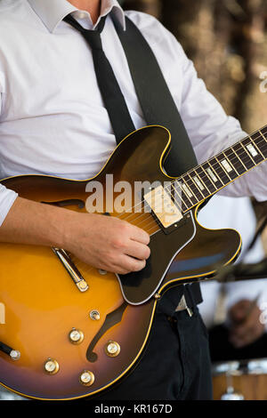 Musician playing electric guitar Stock Photo
