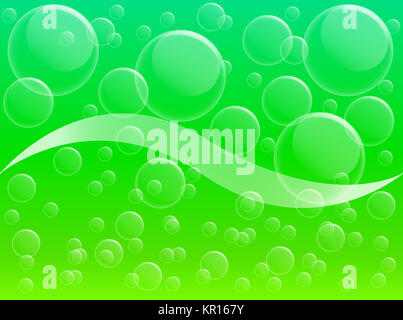 Air bubble on green background Stock Photo