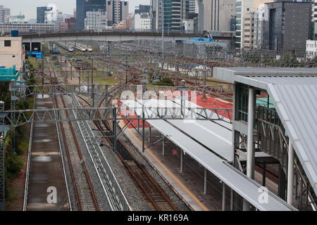 Railway road at Busan, South Korea Stock Photo