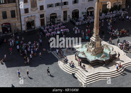 Pantheon water fountain. Piazza della Rotunda. Rome Italy Stock Photo