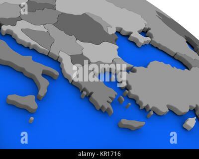 Greece on political Earth model Stock Photo