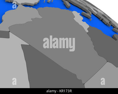 Algeria on political Earth model Stock Photo