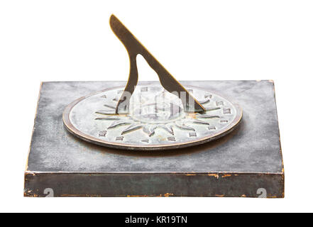 Sundial on white background Stock Photo