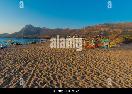 Beach of Falassarna in Chania of Crete in Greece Stock Photo