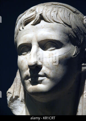 Marble portrait of young Augustus /'veiled head'/ . From the Orto Vescovile. Middle augustan Age / ca 10 B.C./ Stock Photo