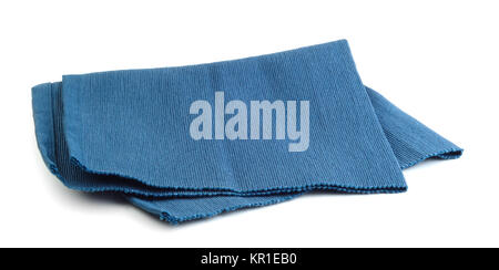 Blue napkin isolated on white background Stock Photo