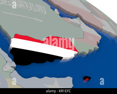 Yemen with flag Stock Photo