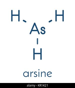 Arsine molecule. Inorganic arsenic compound. Skeletal formula. Stock Vector